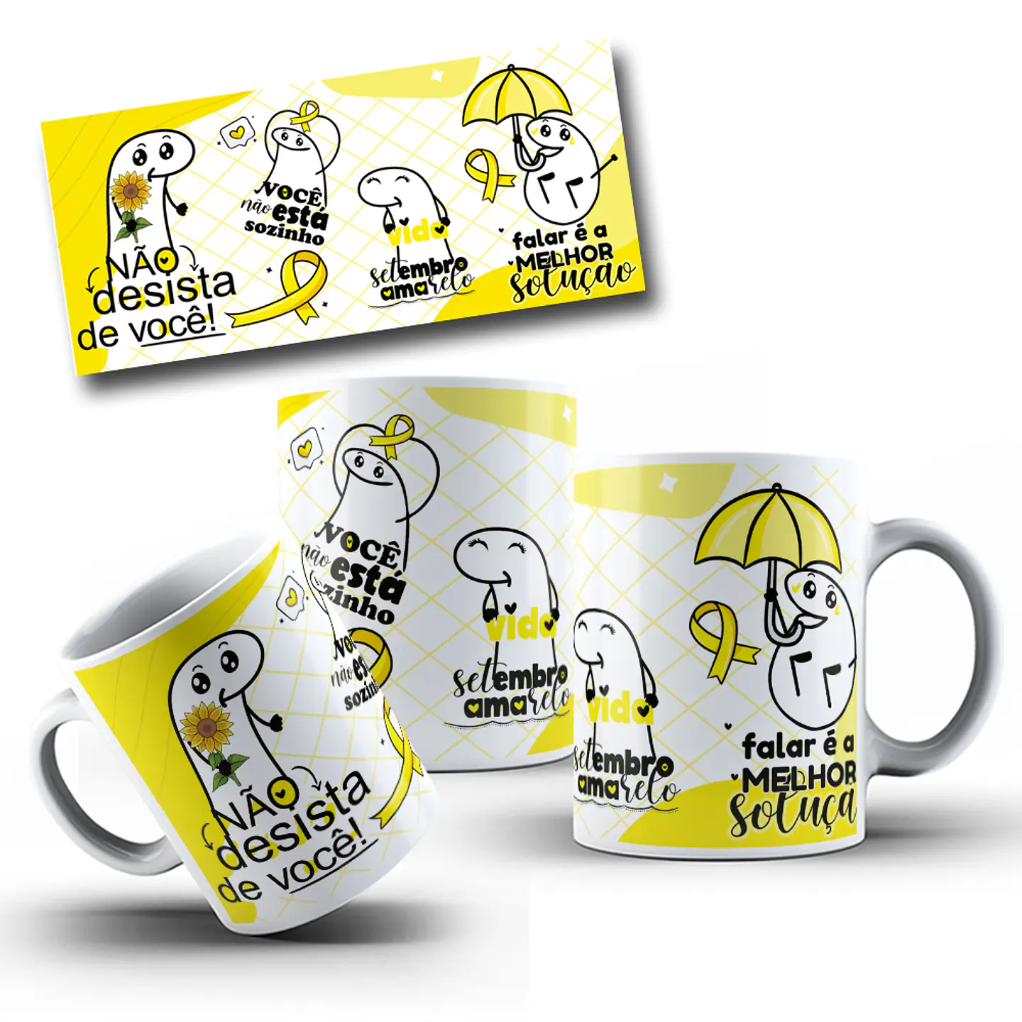 Artes Caneca Flork Setembro Amarelo Sublimação Baixar Grátis 1