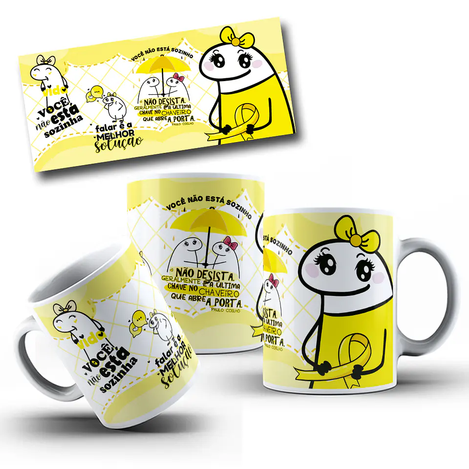 Artes Caneca Flork Setembro Amarelo Sublimação Baixar Grátis 2