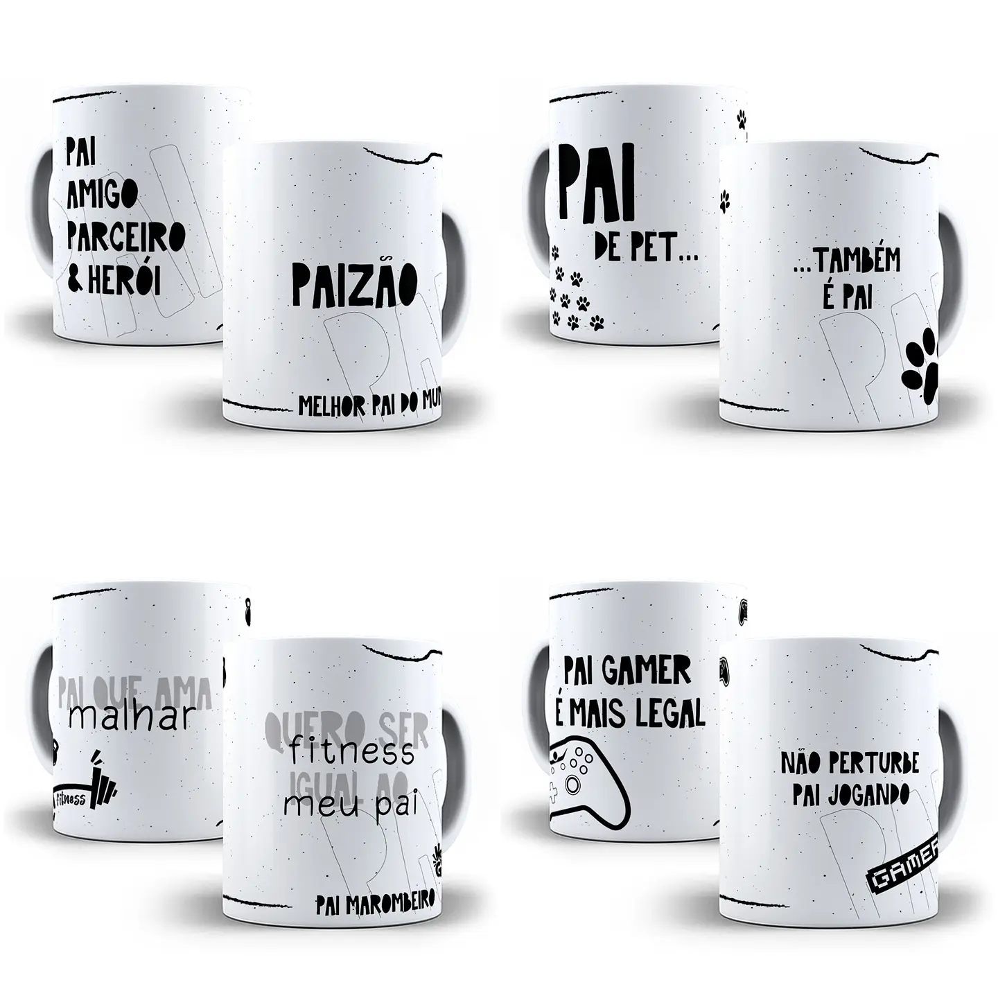 16 Artes para Caneca e Azulejo Dia dos Pais em CorelDraw 1
