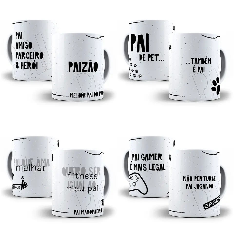 16 Artes para Caneca e Azulejo Dia dos Pais em CorelDraw 1