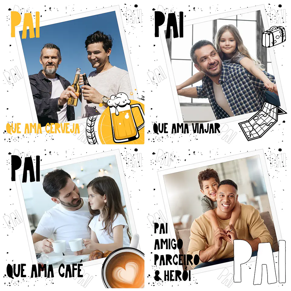 16 Artes para Caneca e Azulejo Dia dos Pais em CorelDraw 3