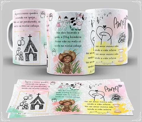 Artes para Caneca Musica Nosso Quadro em CorelDraw - Ana Castela