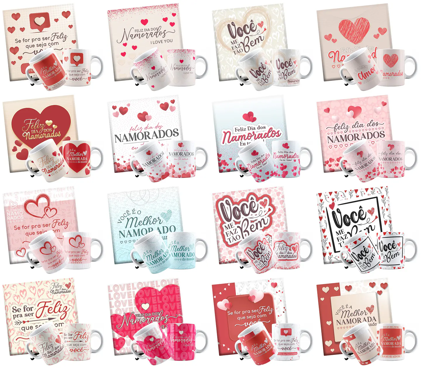 36 Artes para Caneca e Azulejo Dia dos Namorados  Arquivos Editáveis em Corel Draw 1