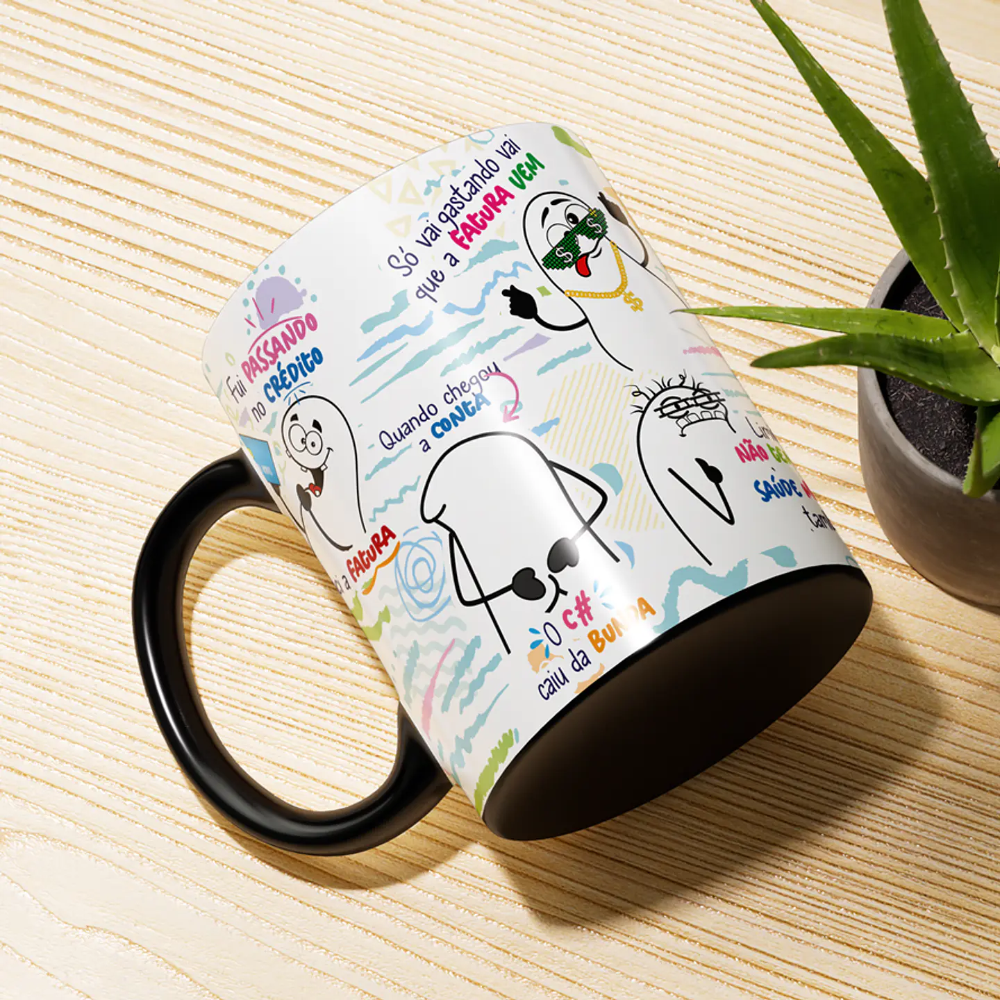 Arte caneca Fui Passando na Fatura - Esqueci a fatura o c# caiu da bunda Png 2
