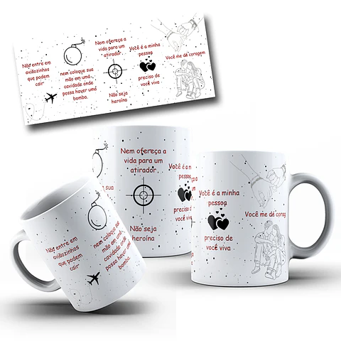Artes para Caneca Frase Não entre em Aviãozinhos que Podem Cair em CorelDraw