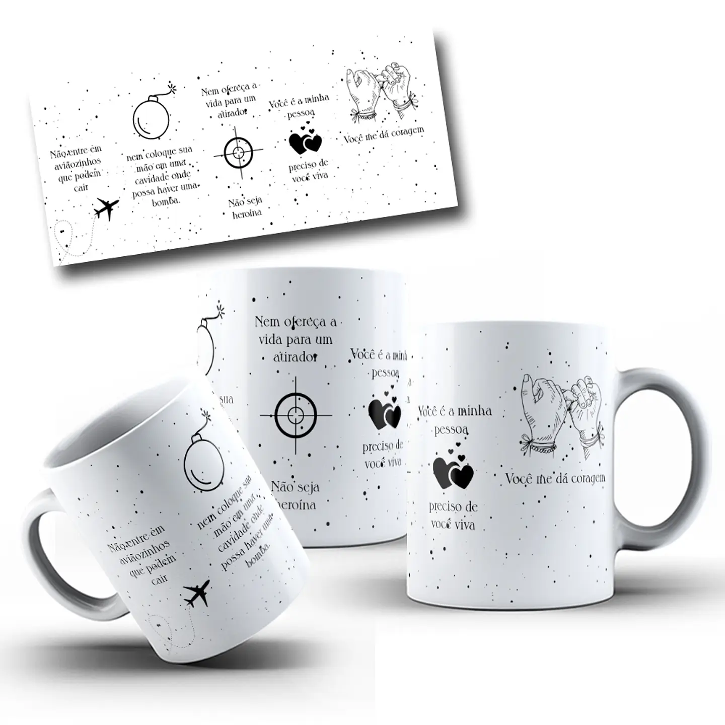 Artes para Caneca Frase Não entre em Aviãozinhos que Podem Cair em CorelDraw 3