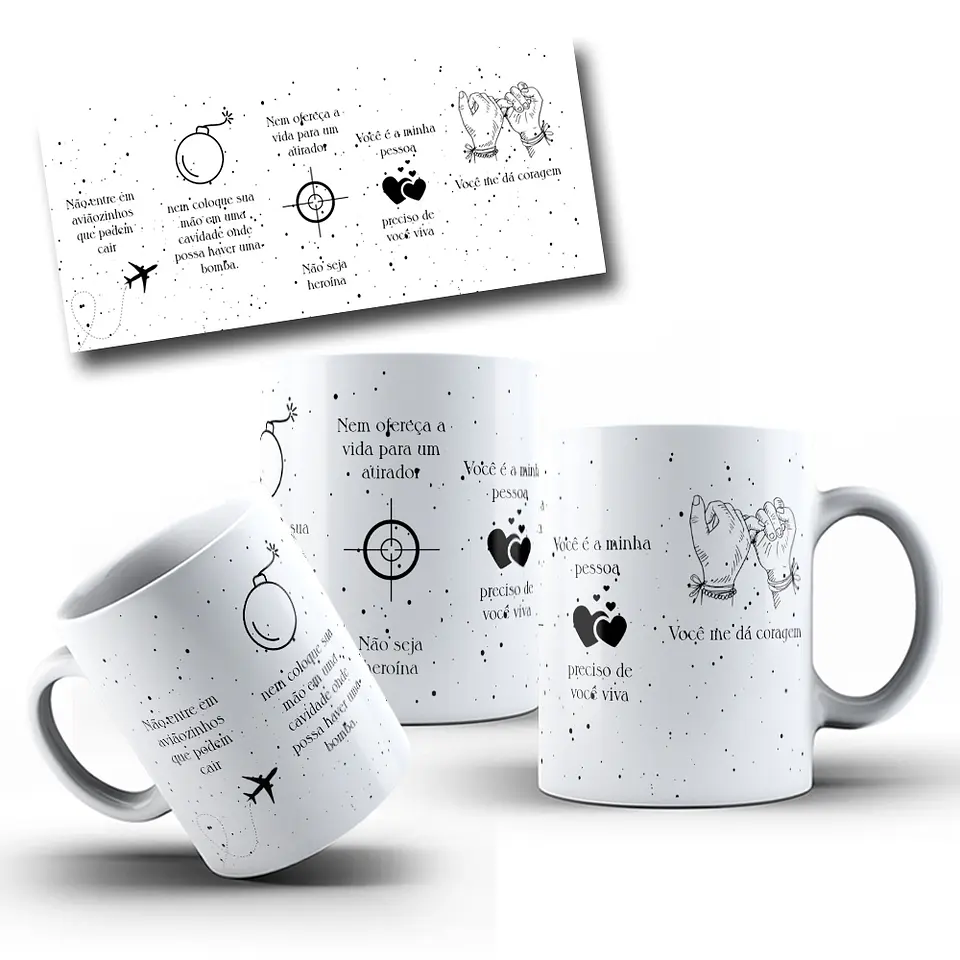 Artes para Caneca Frase Não entre em Aviãozinhos que Podem Cair em CorelDraw 3