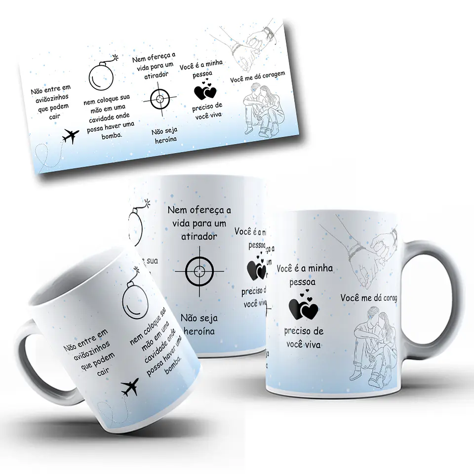 Artes para Caneca Frase Não entre em Aviãozinhos que Podem Cair em CorelDraw 4