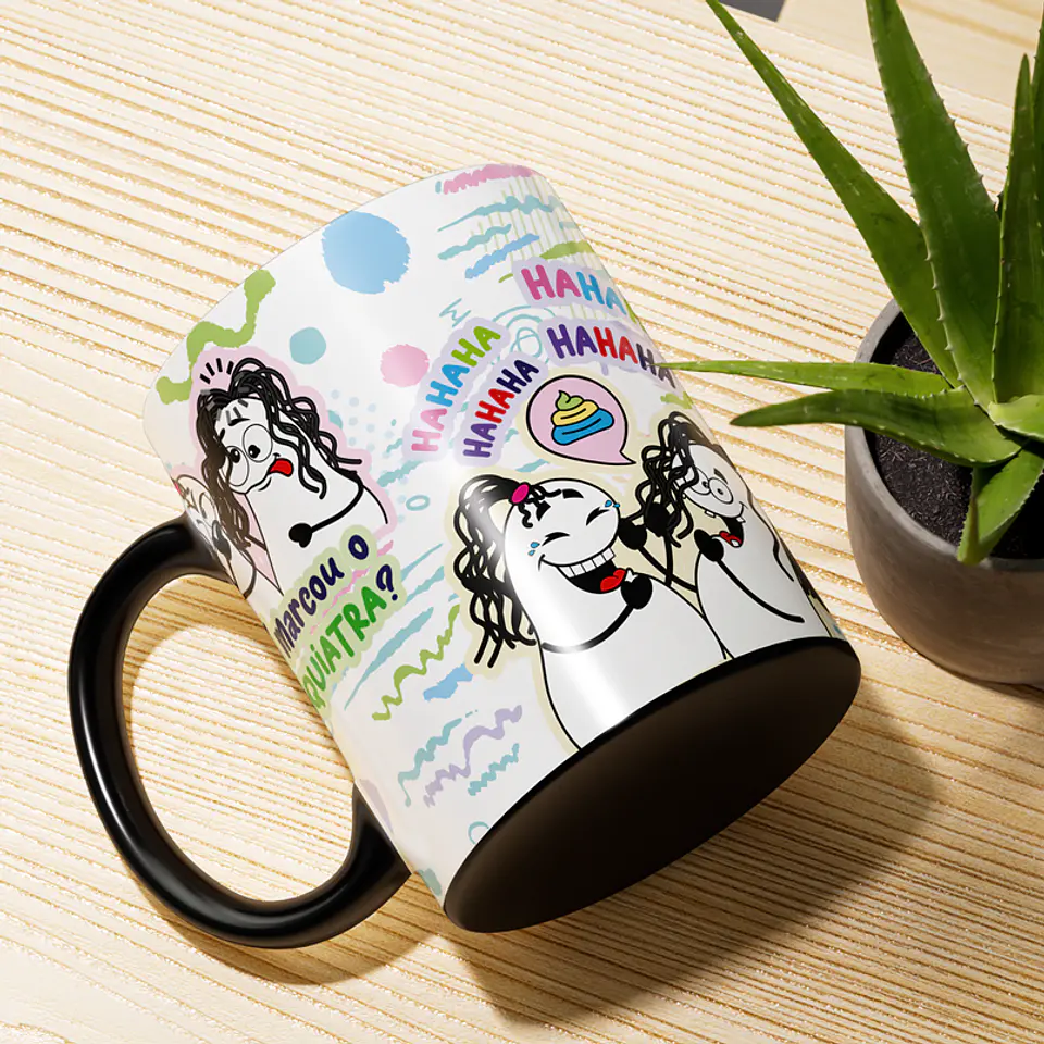 Arte Caneca Amiga, eu me identifico tanto contigo... Amiga, já marcou psiquiatra Png 1