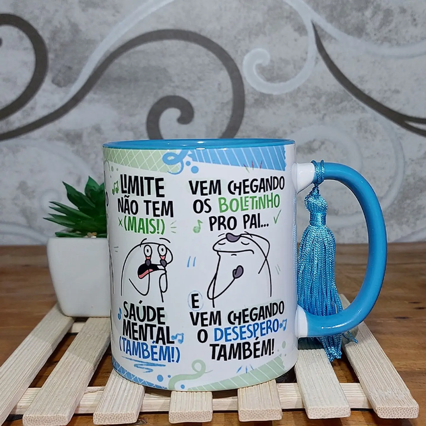 Arte Caneca Fui Passando no Crédito Esqueci a Fatura Azul Arquivo Png 3