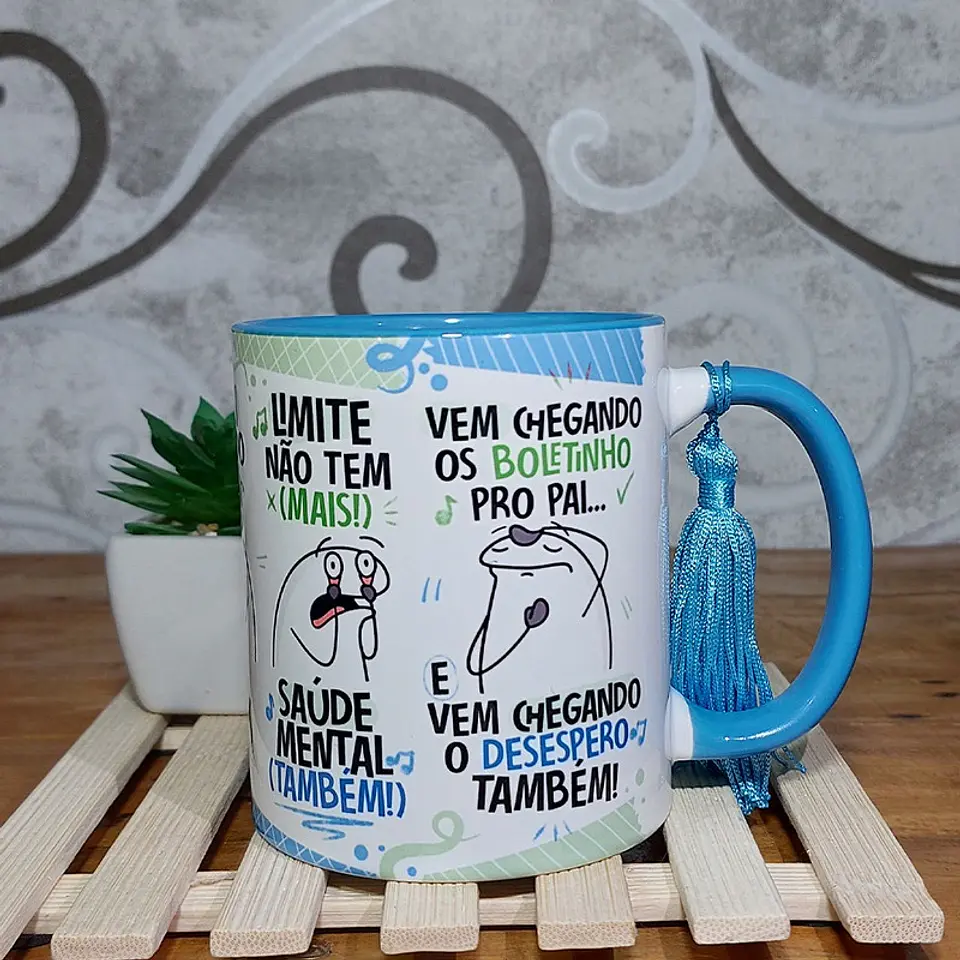 Arte Caneca Fui Passando no Crédito Esqueci a Fatura Azul Arquivo Png 3