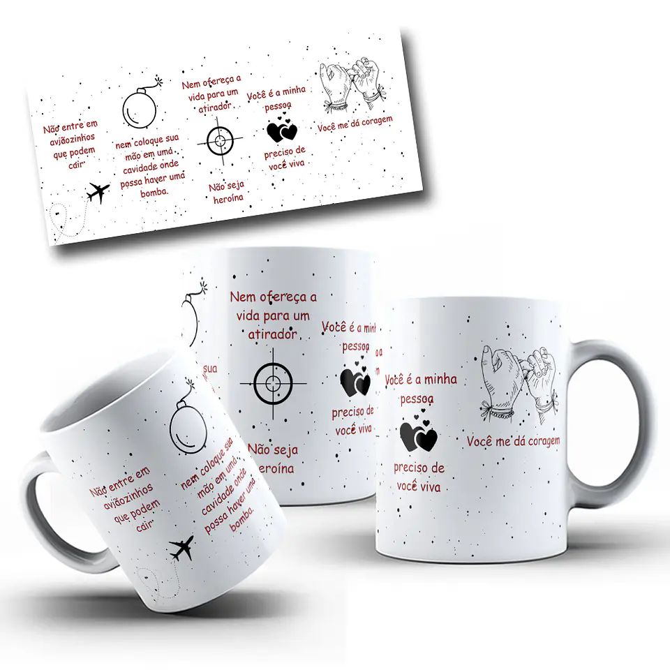 Artes para Caneca Frase Não entre em Aviãozinhos que Podem Cair em CorelDraw 6