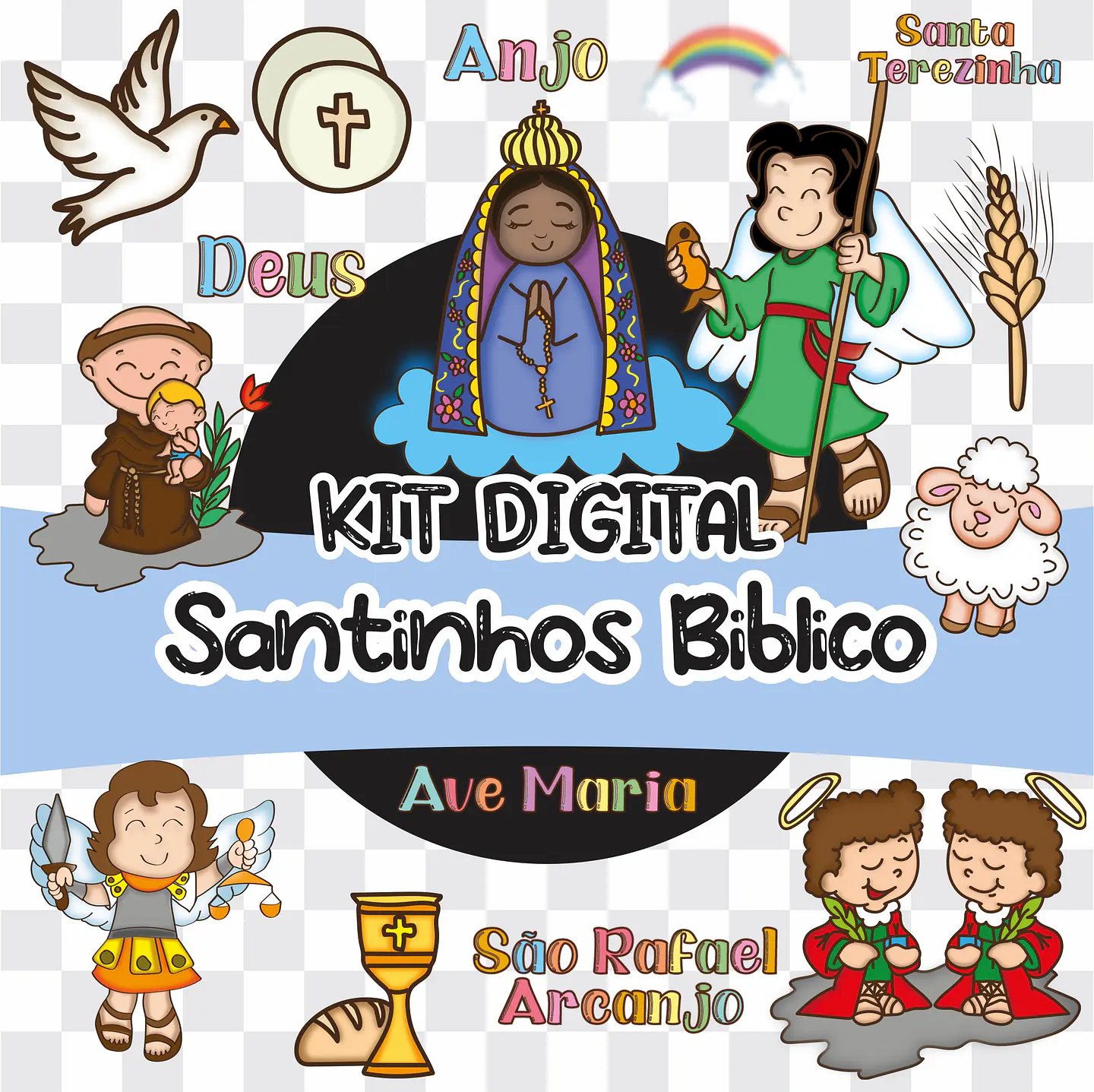 Kit Digital Santinhos Bíblicos Arquivos Png  1