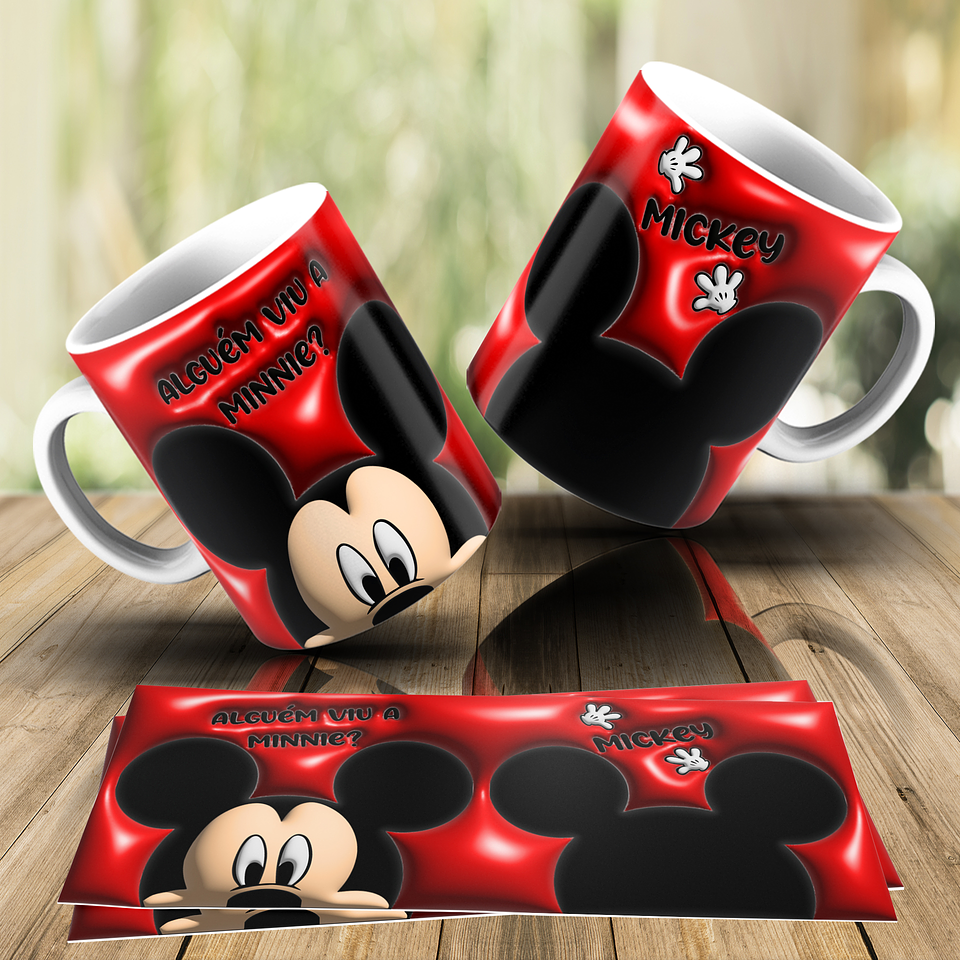 6 Artes para Caneca Turma do Mickey Inflados 3d Arquivos Png 1