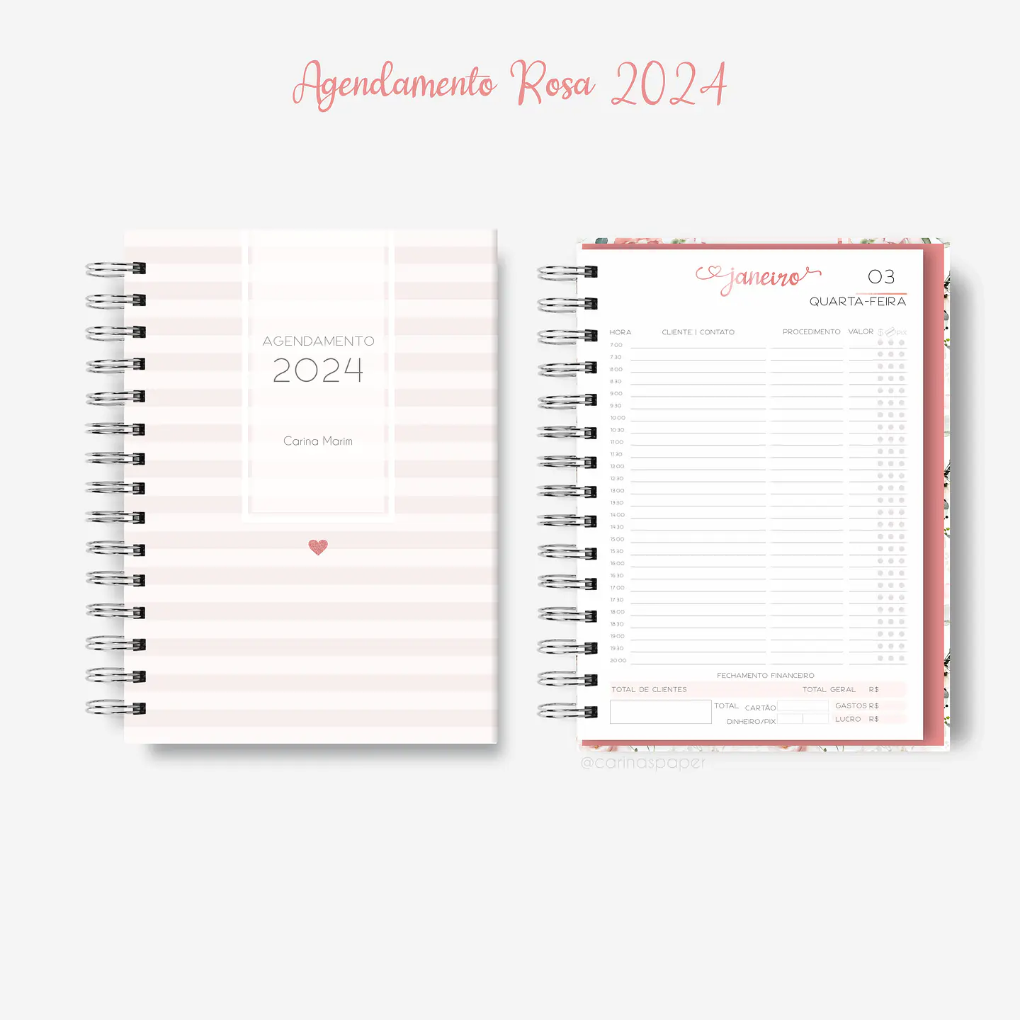 Arquivo Miolo Agenda Agendamento Rosa A5 2024 em Pdf 4