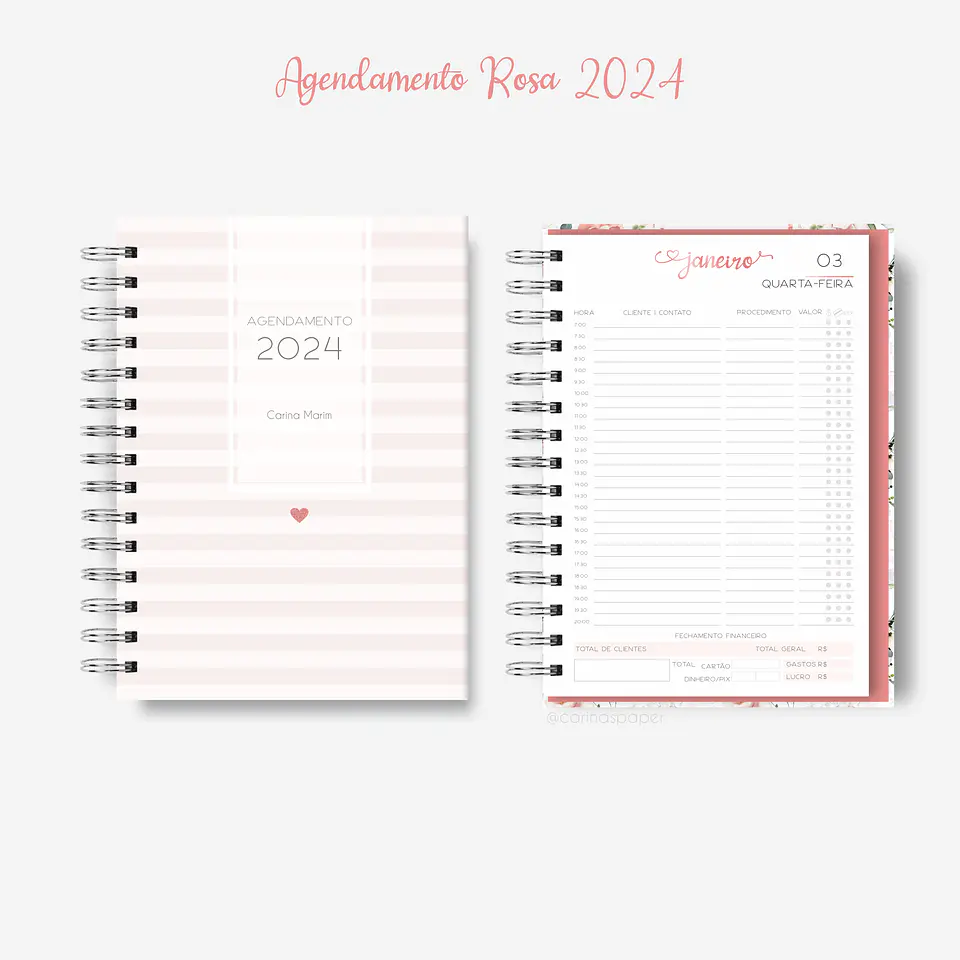 Arquivo Miolo Agenda Agendamento Rosa A5 2024 em Pdf 4