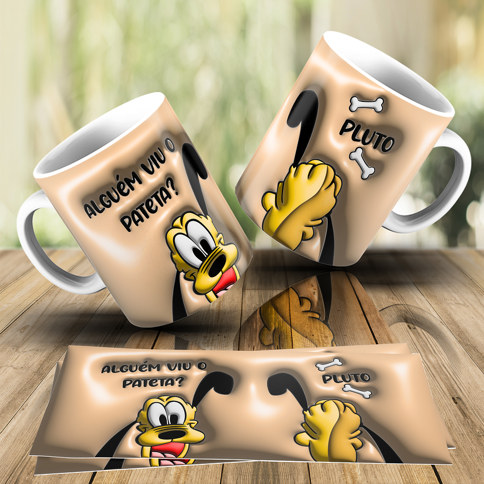 6 Artes para Caneca Turma do Mickey Inflados 3d Arquivos Png 5