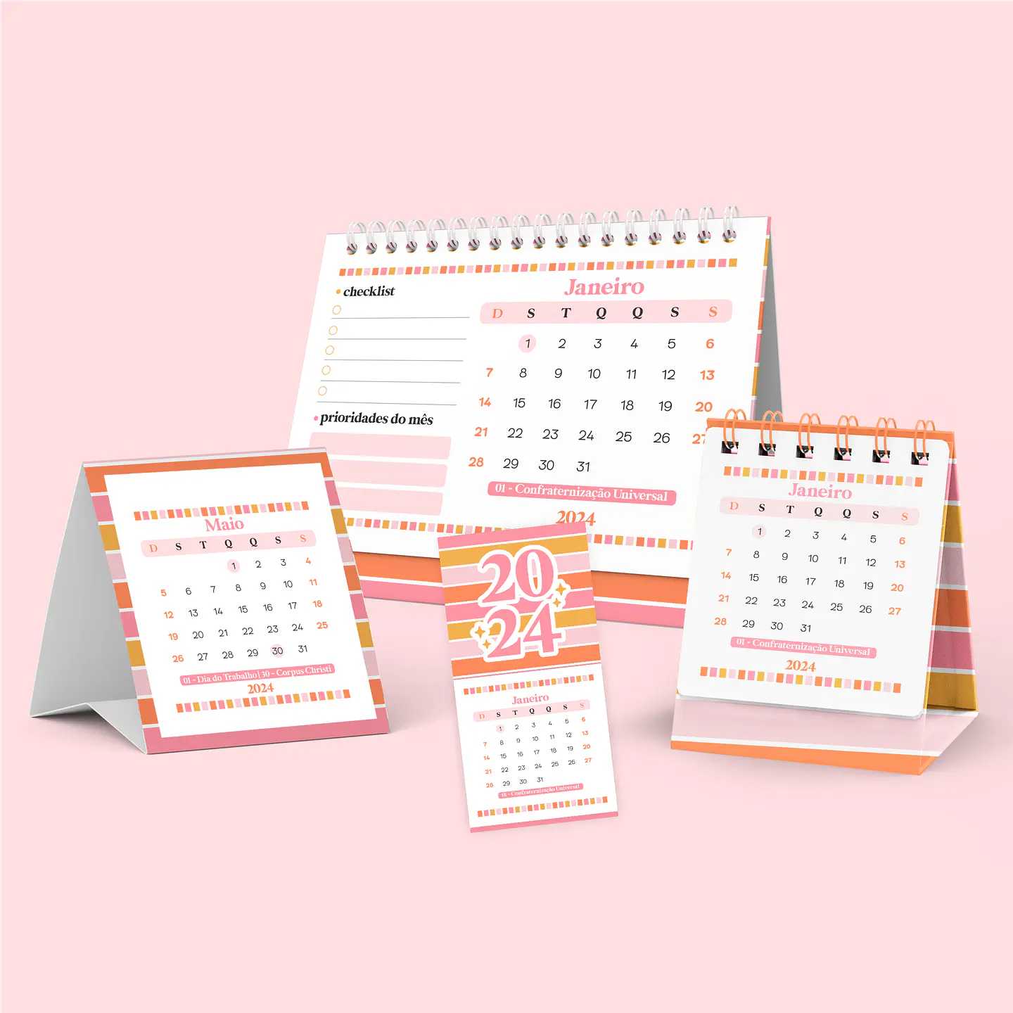 Arquivo Calendários 2024 Pronto para Imprimir em JPG 4