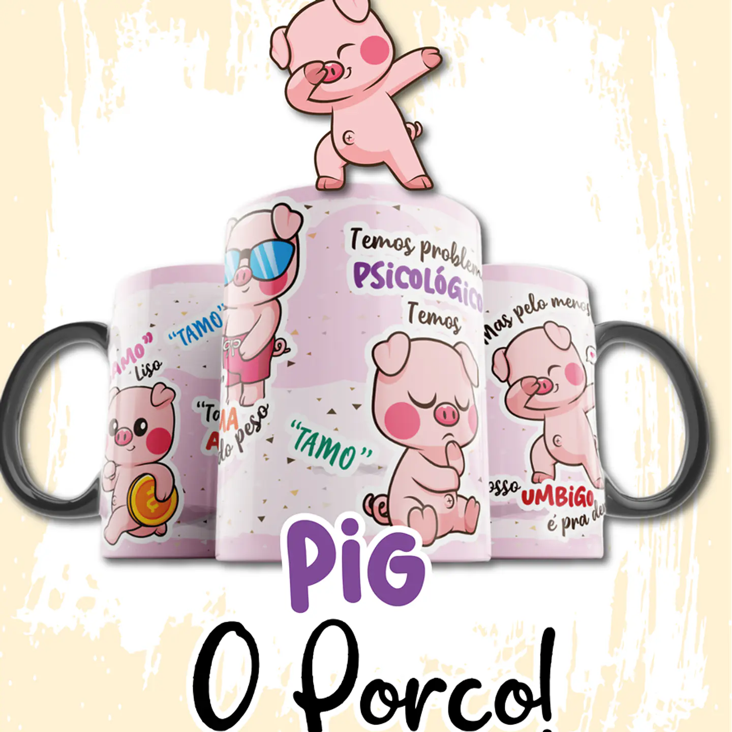 2 Arte Caneca Camisa Pig o Porco Arquivo Png 1