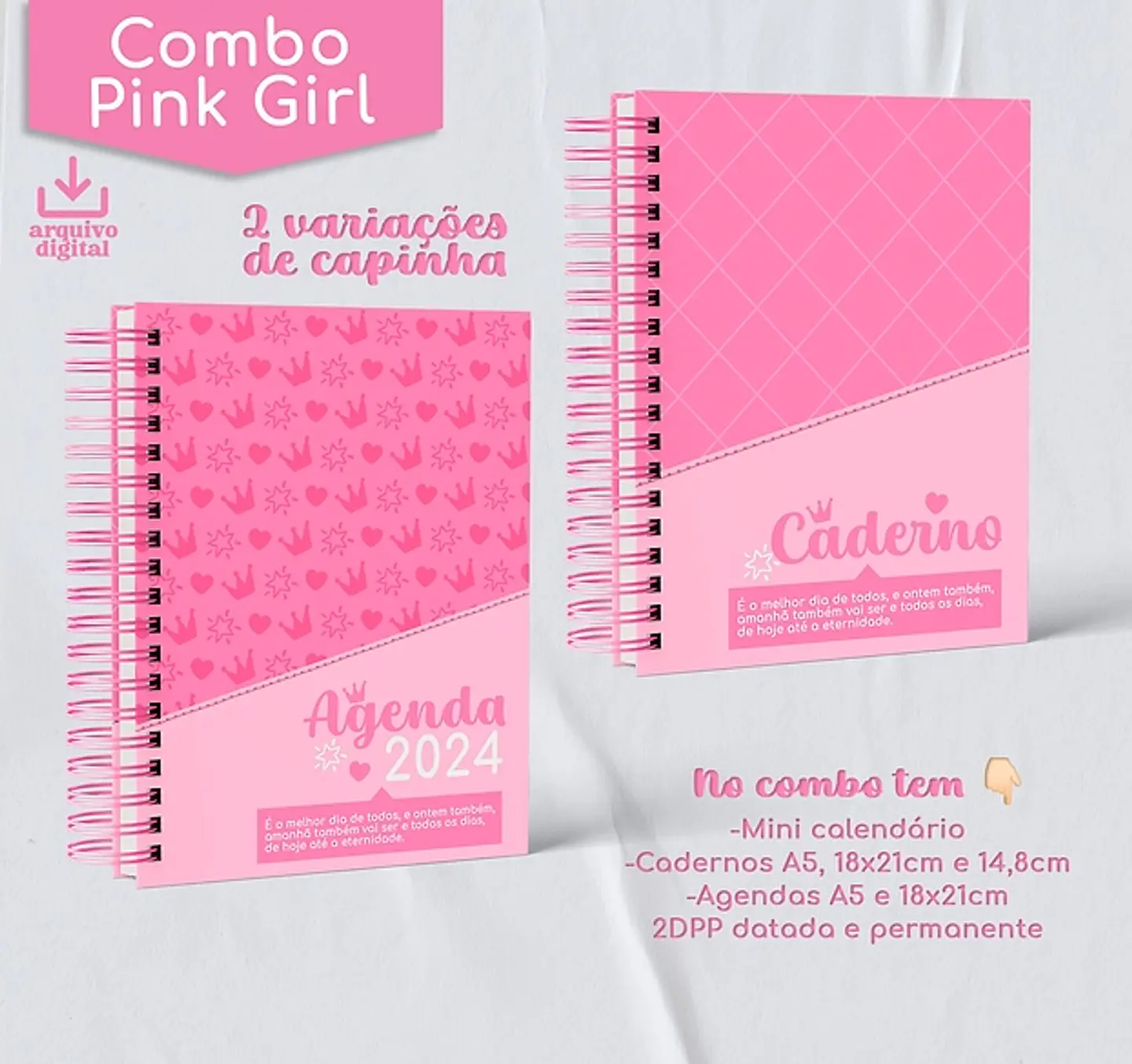 Arquivo Agenda e Caderno Rosa Menina Pink 2024 em Pdf   1