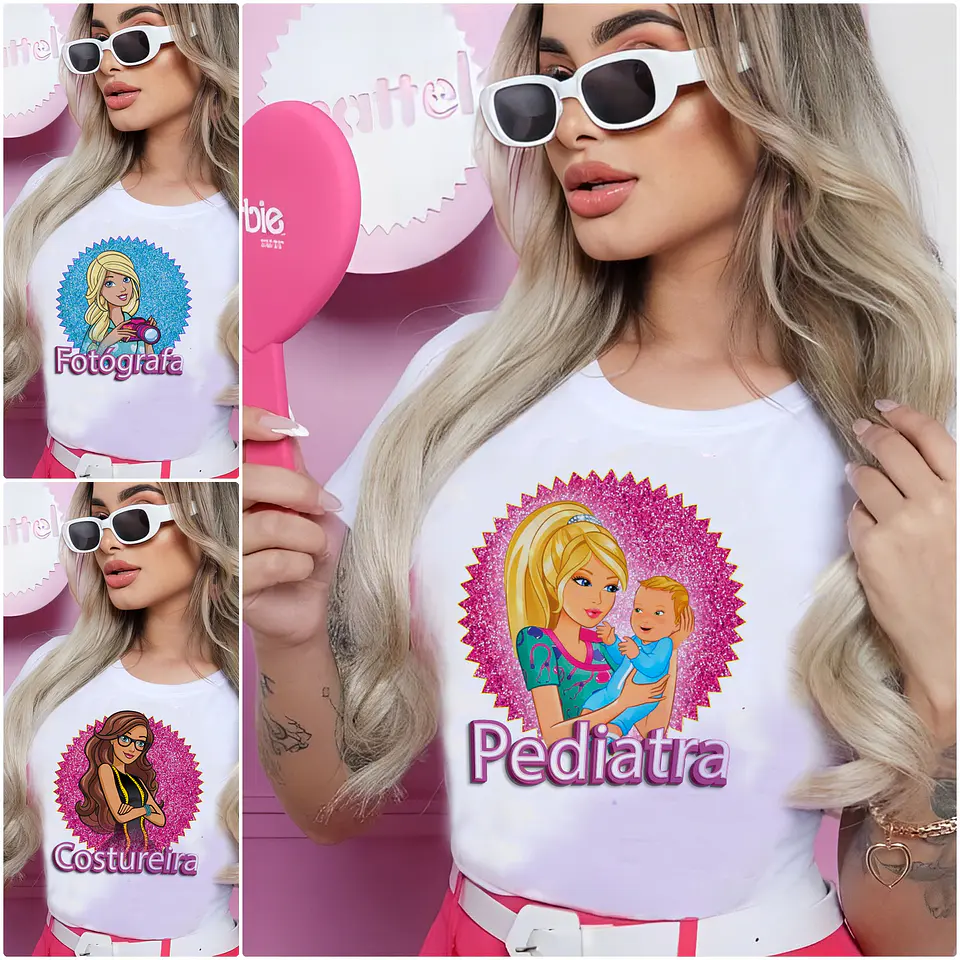 14 Artes Camisa Barbie Profissões em CorelDraw 3