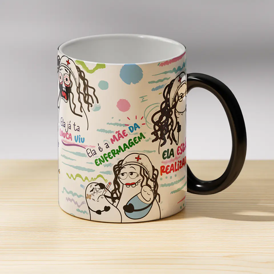 Arte para caneca Ela é a Mãe da Enfermagem - Enfermeira Recém Formada Png 3