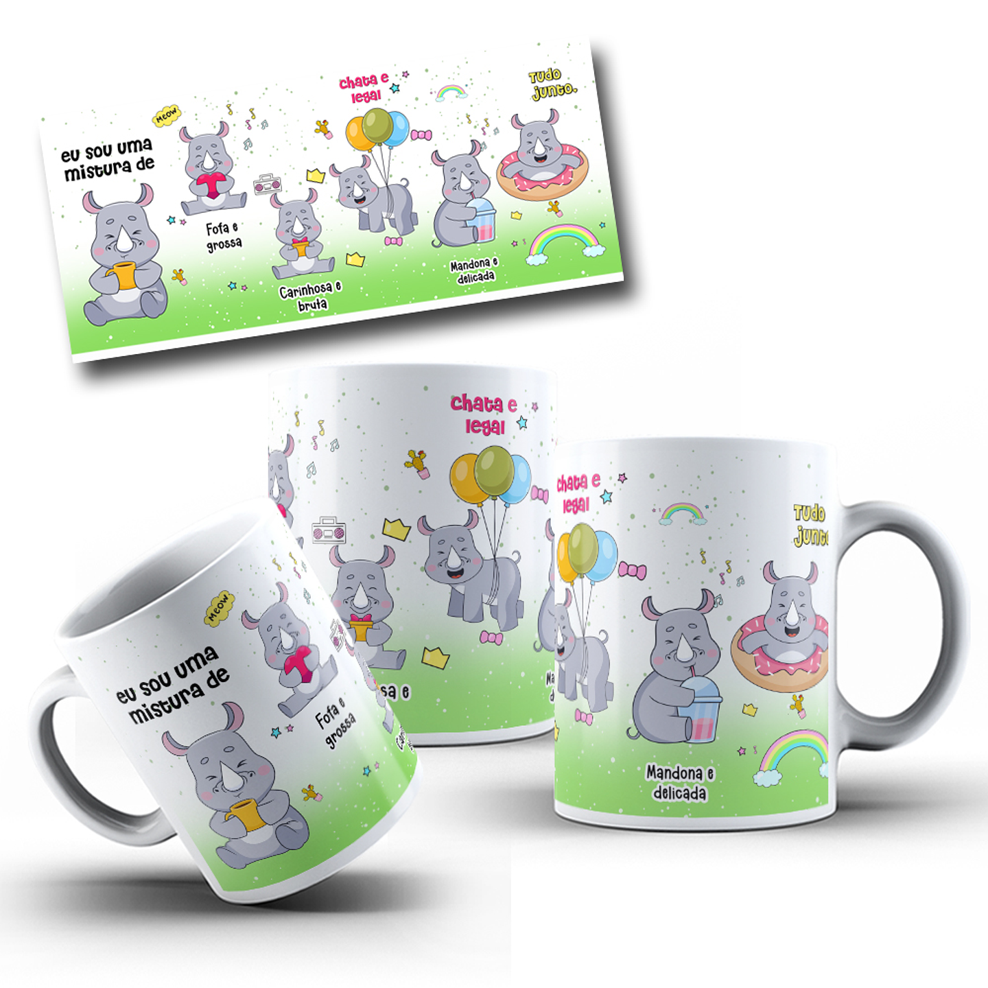 Arte Caneca Eu Sou Uma Mistura de Fofa e Grossa Arquivo Png  1