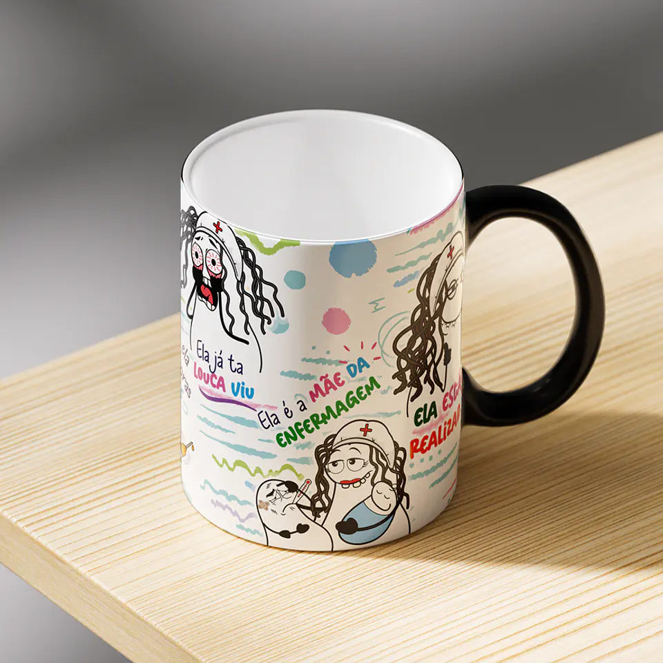 Arte para caneca Ela é a Mãe da Enfermagem - Enfermeira Recém Formada Png 4