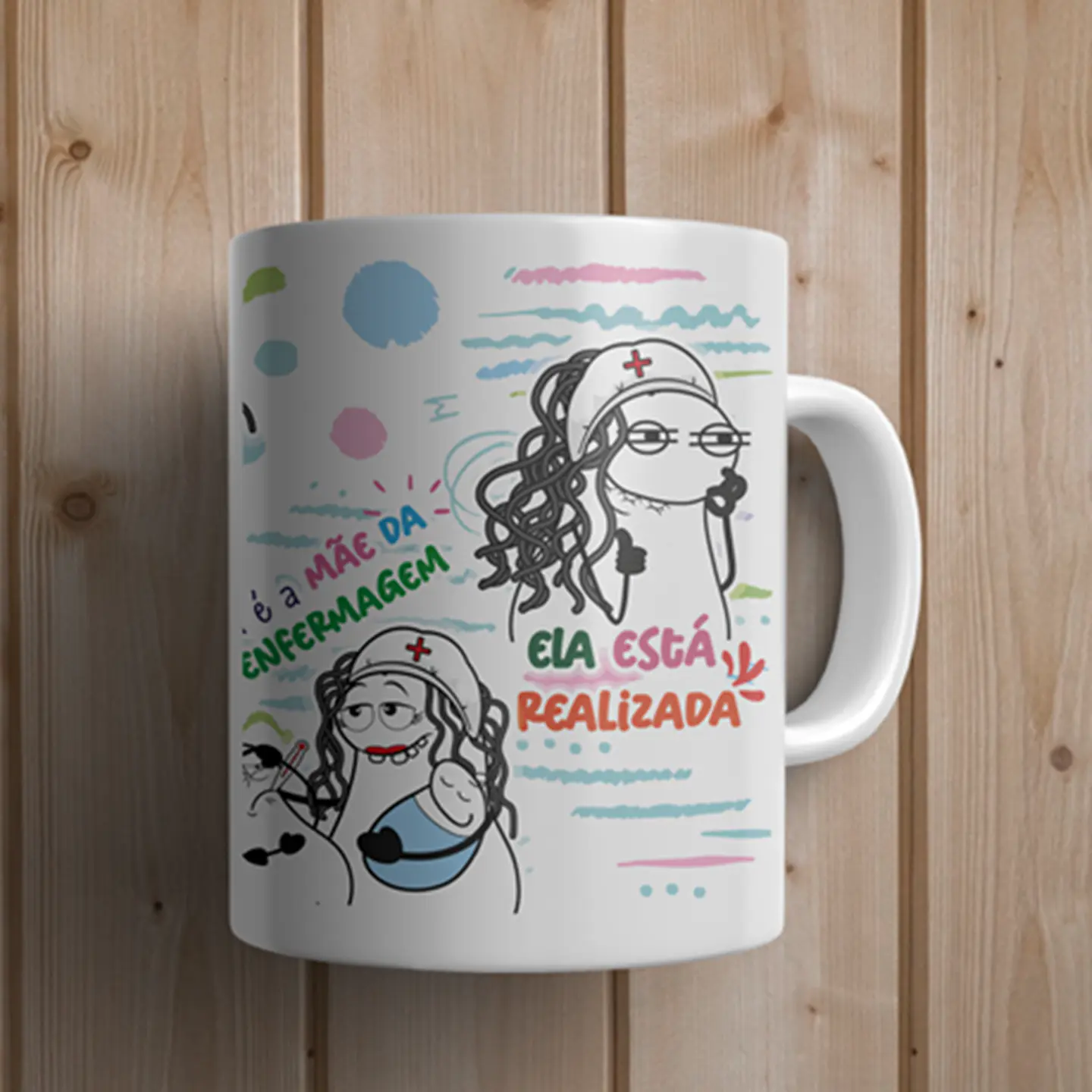 Arte para caneca Ela é a Mãe da Enfermagem - Enfermeira Recém Formada Png 5