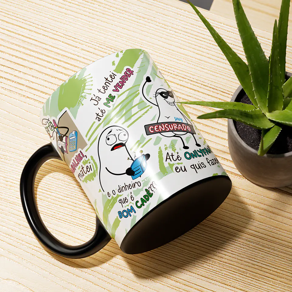 Arte Caneca Trabalhei me matei Já tentei até me vender - Trabalhei, me lasquei Png 2