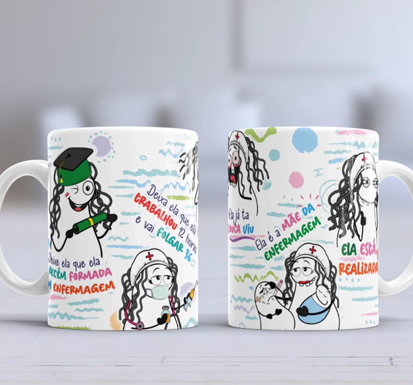 Arte para caneca Ela é a Mãe da Enfermagem - Enfermeira Recém Formada Png 7