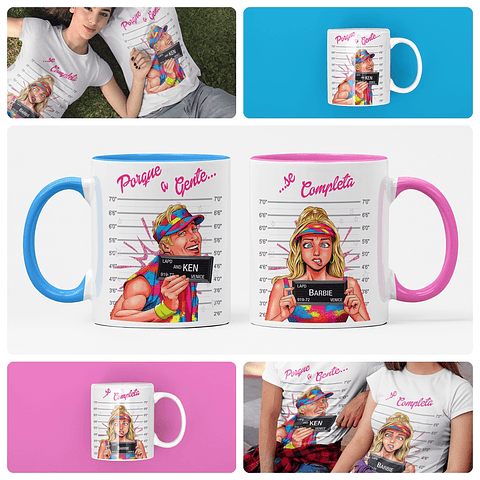  Artes para Caneca e Camisa Casal Barbie Arquivos CorelDraw