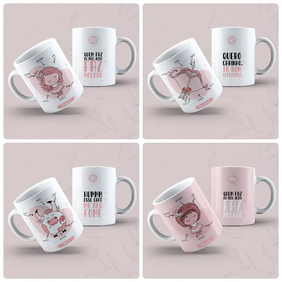 12 Artes Canecas Signos Arquivo em Jpge 2