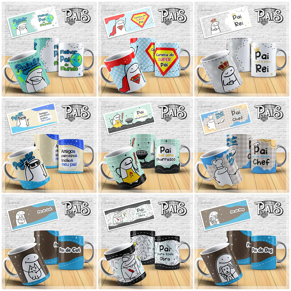 27 Artes Caneca Dia dos Pais Flork e Outros em Photoshop 2