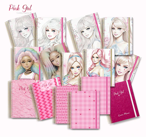 Arquivo Capas para Agenda A5 Pink Girl em Jpg