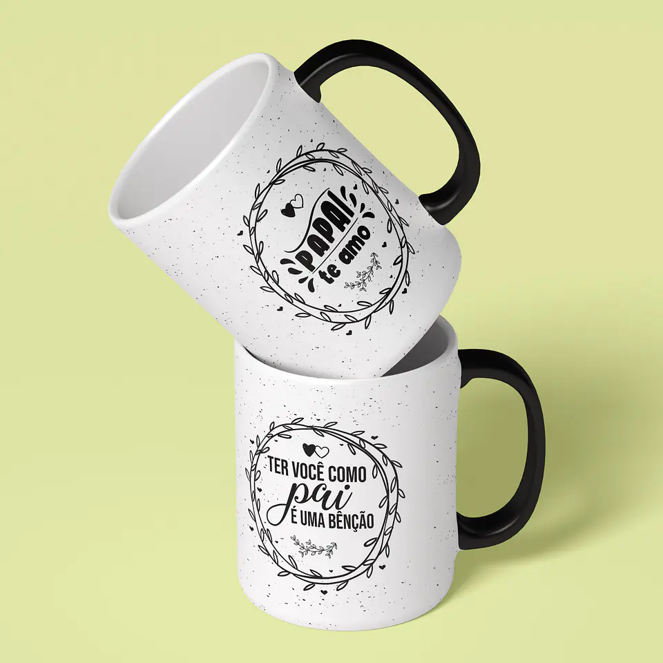 10 Artes Canecas Dia dos Pais Minimalista em Corel Draw 2