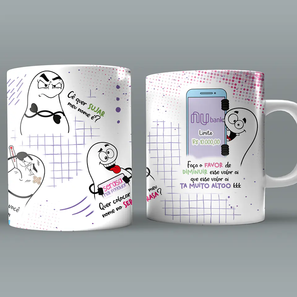 Arte Caneca Ohh Nubank eu ganho R$ 1200 no mês Arquivo Png 4