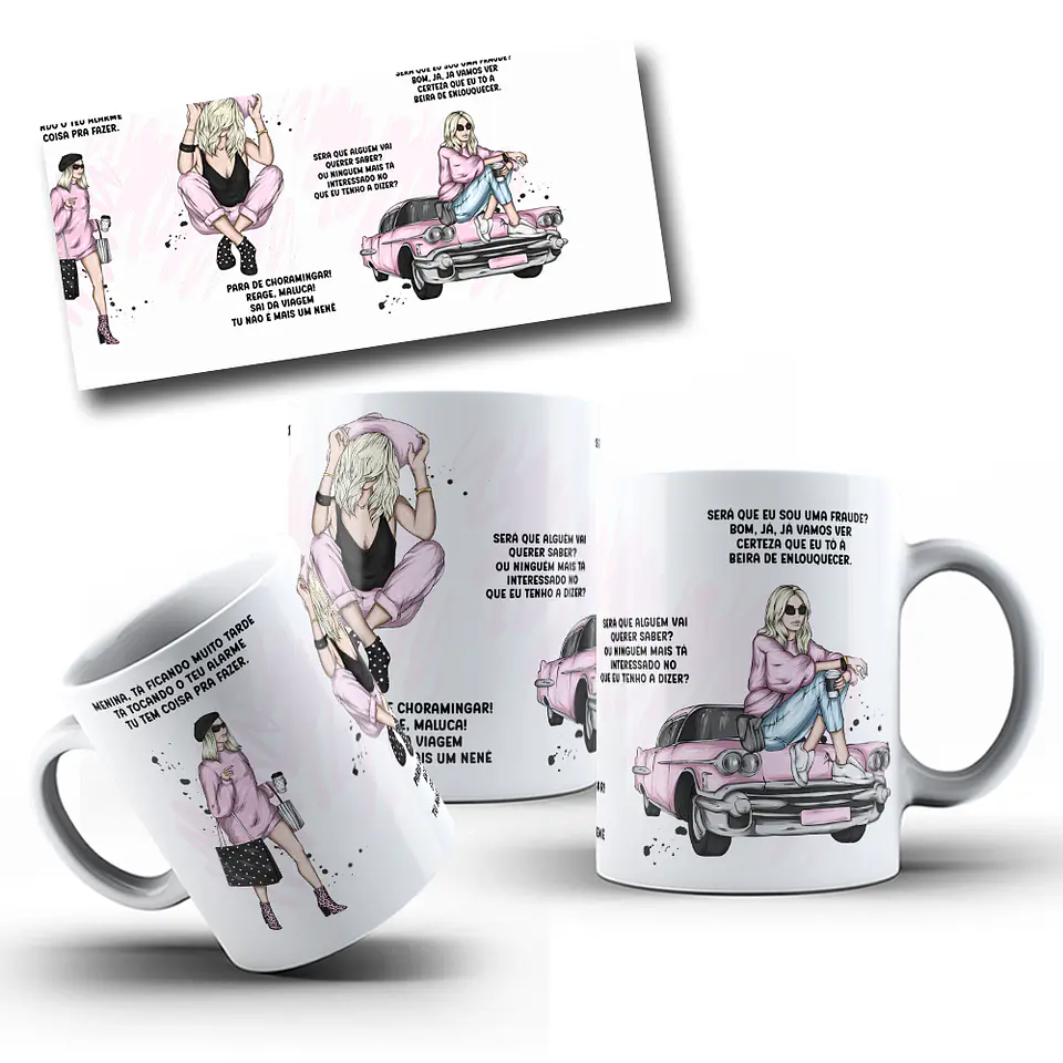 Arte Caneca Luisa Sonza - Menina, tá ficando muito tarde tá tocando o teu Alarme... Arquivo Png 1