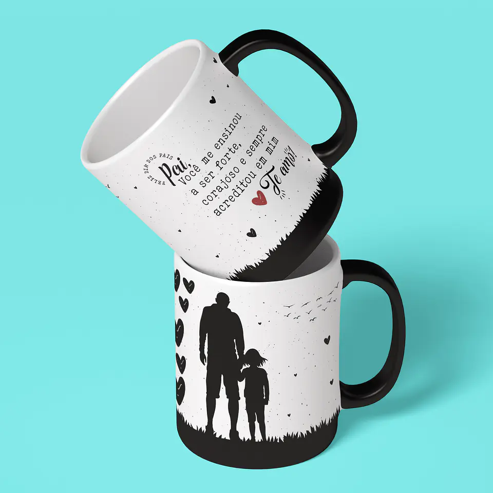 10 Artes Canecas Dia dos Pais Minimalista em Corel Draw 4