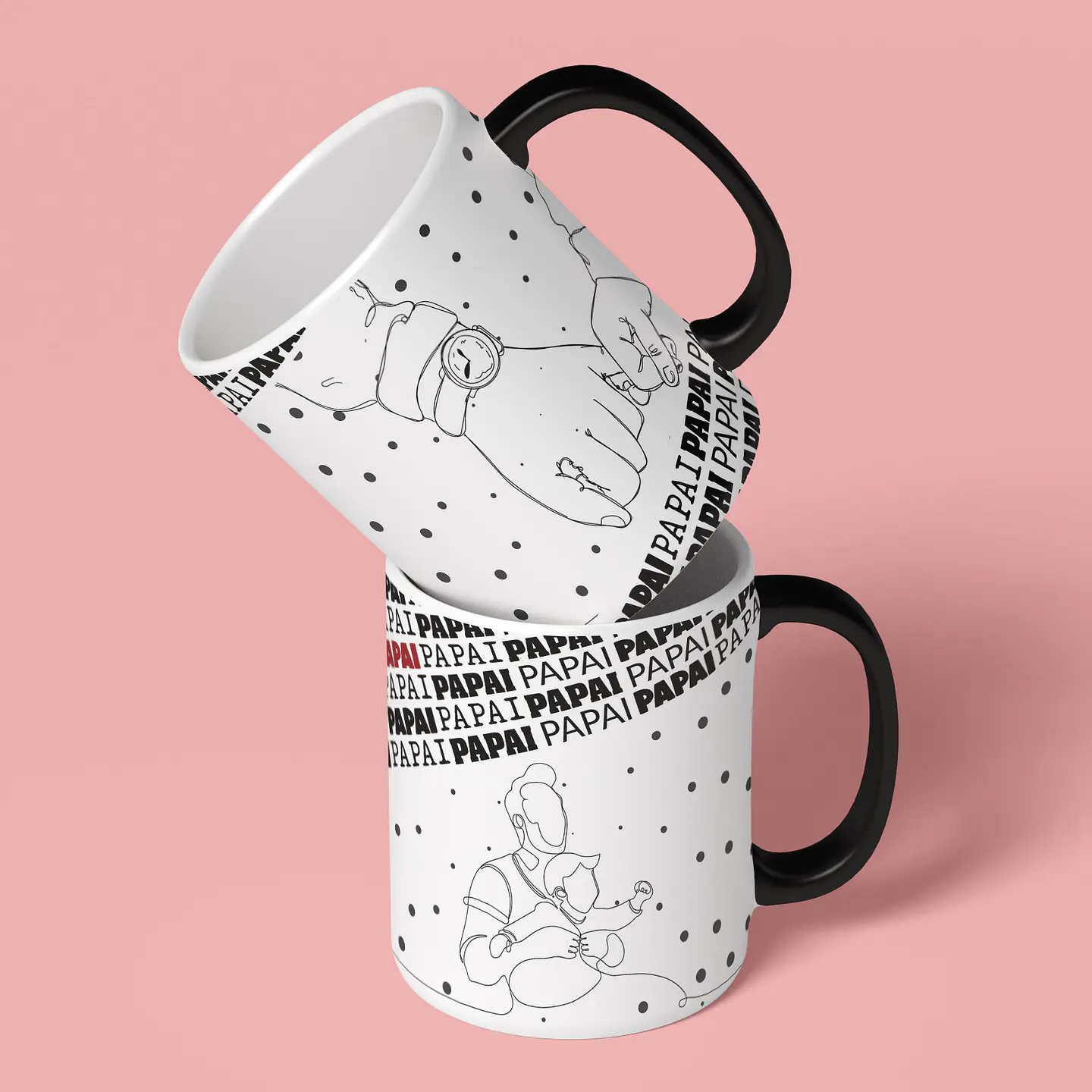 10 Artes Canecas Dia dos Pais Minimalista em Corel Draw 5