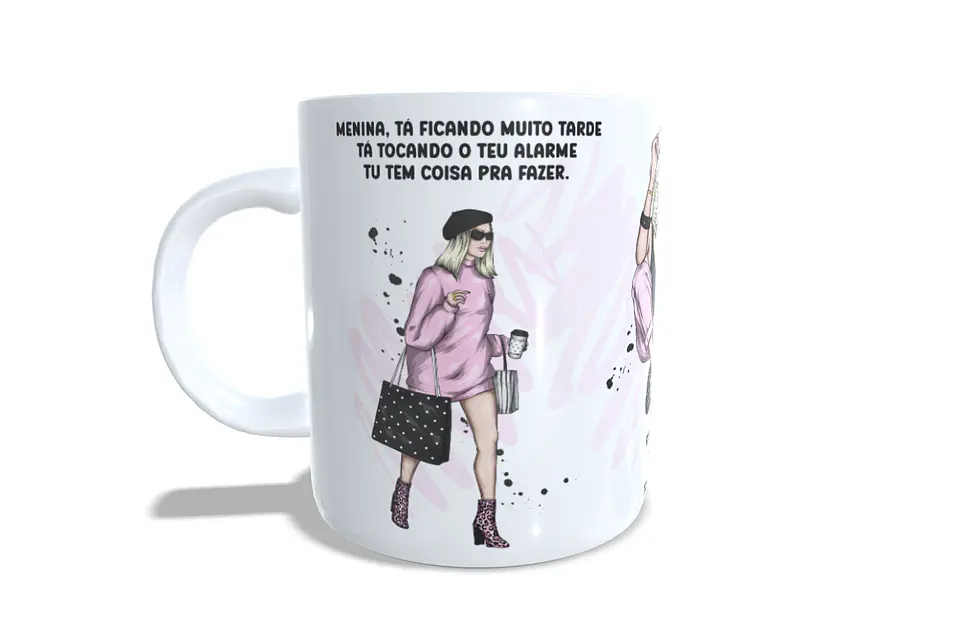Arte Caneca Luisa Sonza - Menina, tá ficando muito tarde tá tocando o teu Alarme... Arquivo Png 3