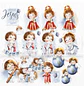 Kit Digital Menino Jesus Aquarelados em Png  - Thumbnail 1