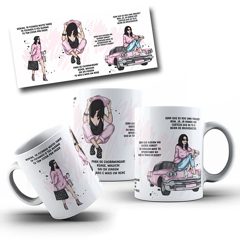 Arte Caneca Luisa Sonza - Menina, tá ficando muito tarde tá tocando o teu Alarme... Arquivo Png 