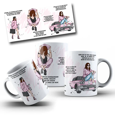 Arte Caneca Luisa Sonza - Menina, tá ficando muito tarde tá tocando o teu Alarme... Arquivo Png 