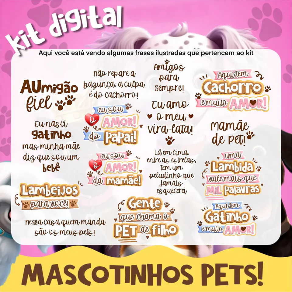 Kit Digital Mascatinhos Pets em Png  4