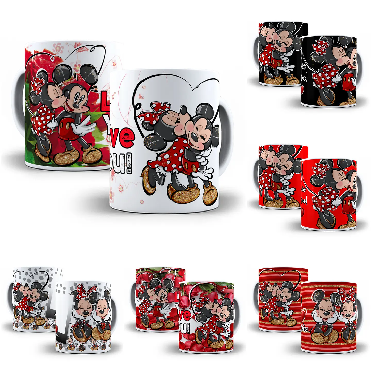 30 Artes para Caneca Dia dos Namorados Mickey e Minnie Love em Photoshop 1
