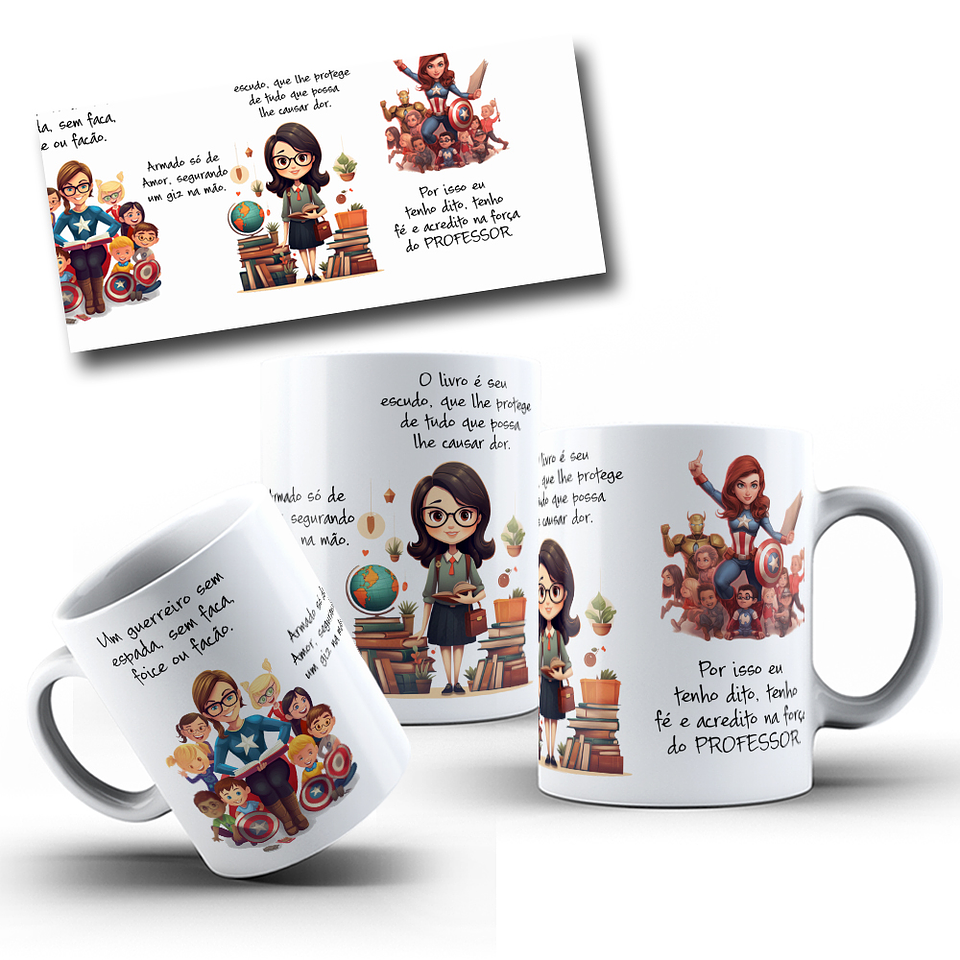 Arte Caneca Dia dos Professores Um Guerreiro sem Espada, Sem Faca, Foice ou Fação Arquivo Png  3