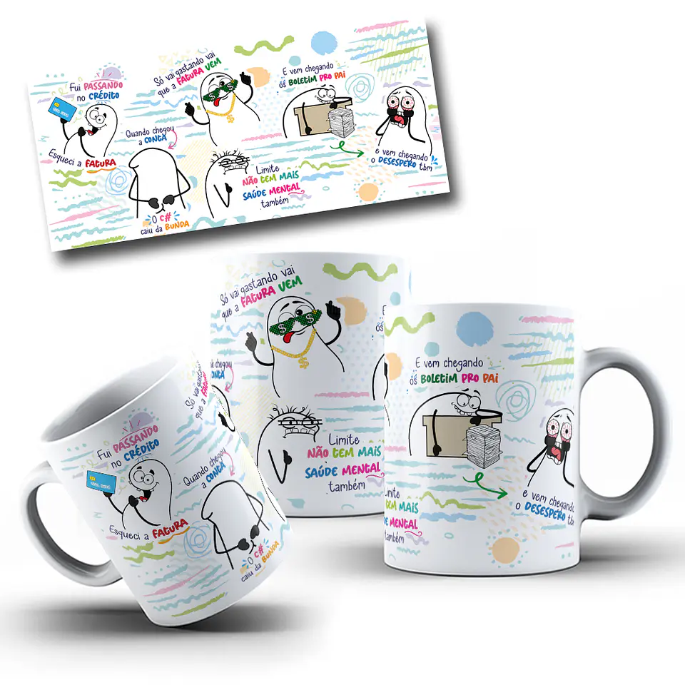 Arte caneca Fui Passando na Fatura - Esqueci a fatura o c# caiu da bunda Png 2