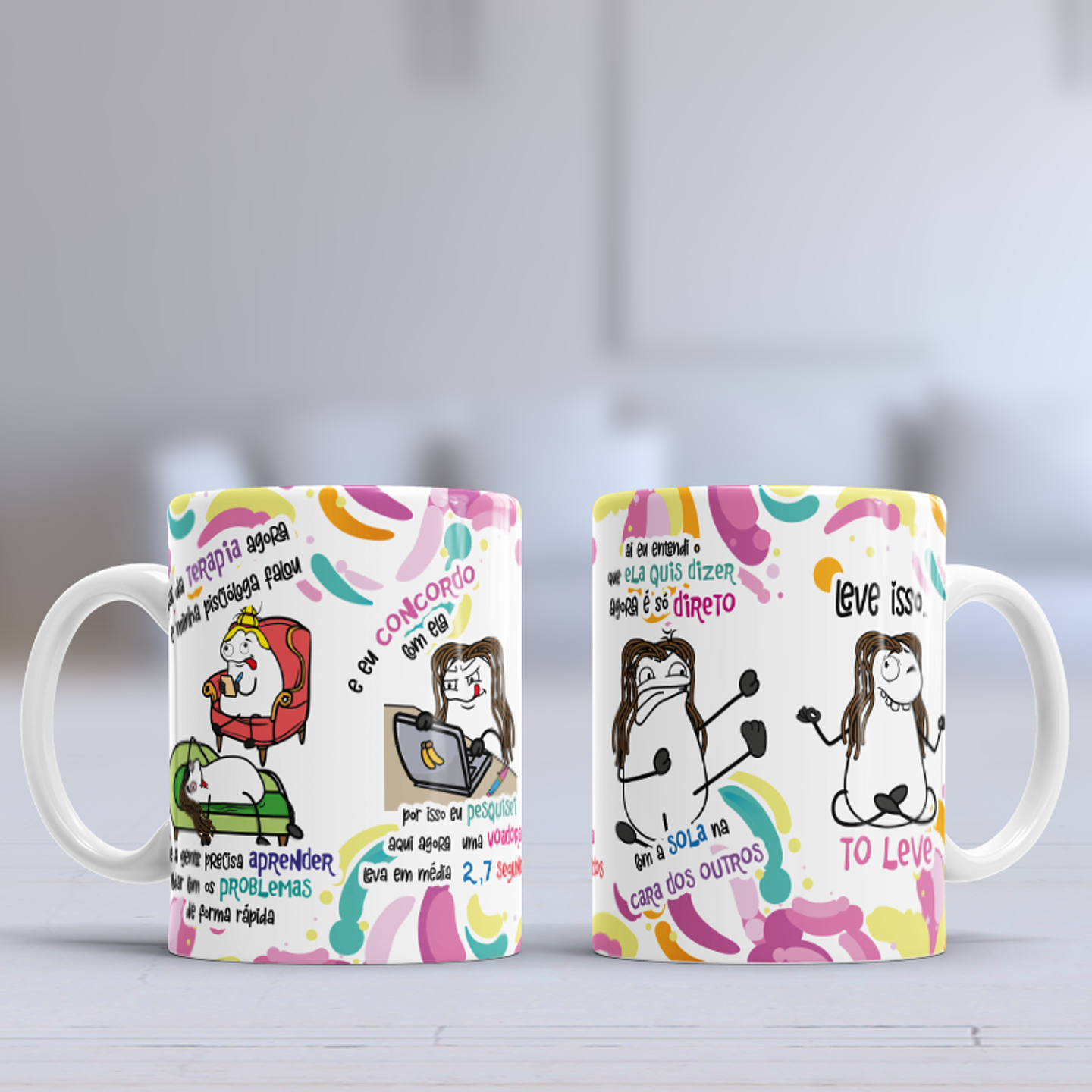 Arte Caneca Sai da Terapia agora e minha Psicóloga falou... Conselho de Piscologa Png 5