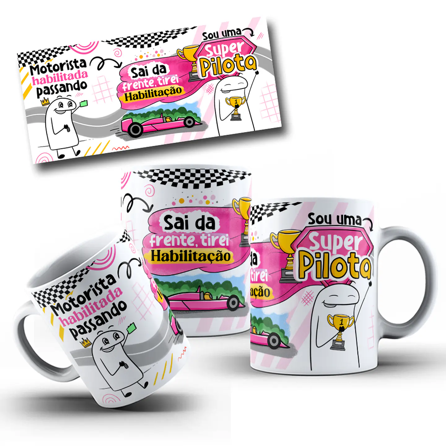 Artes para Caneca Flork Motorista Habilitado Arquivos Png  2
